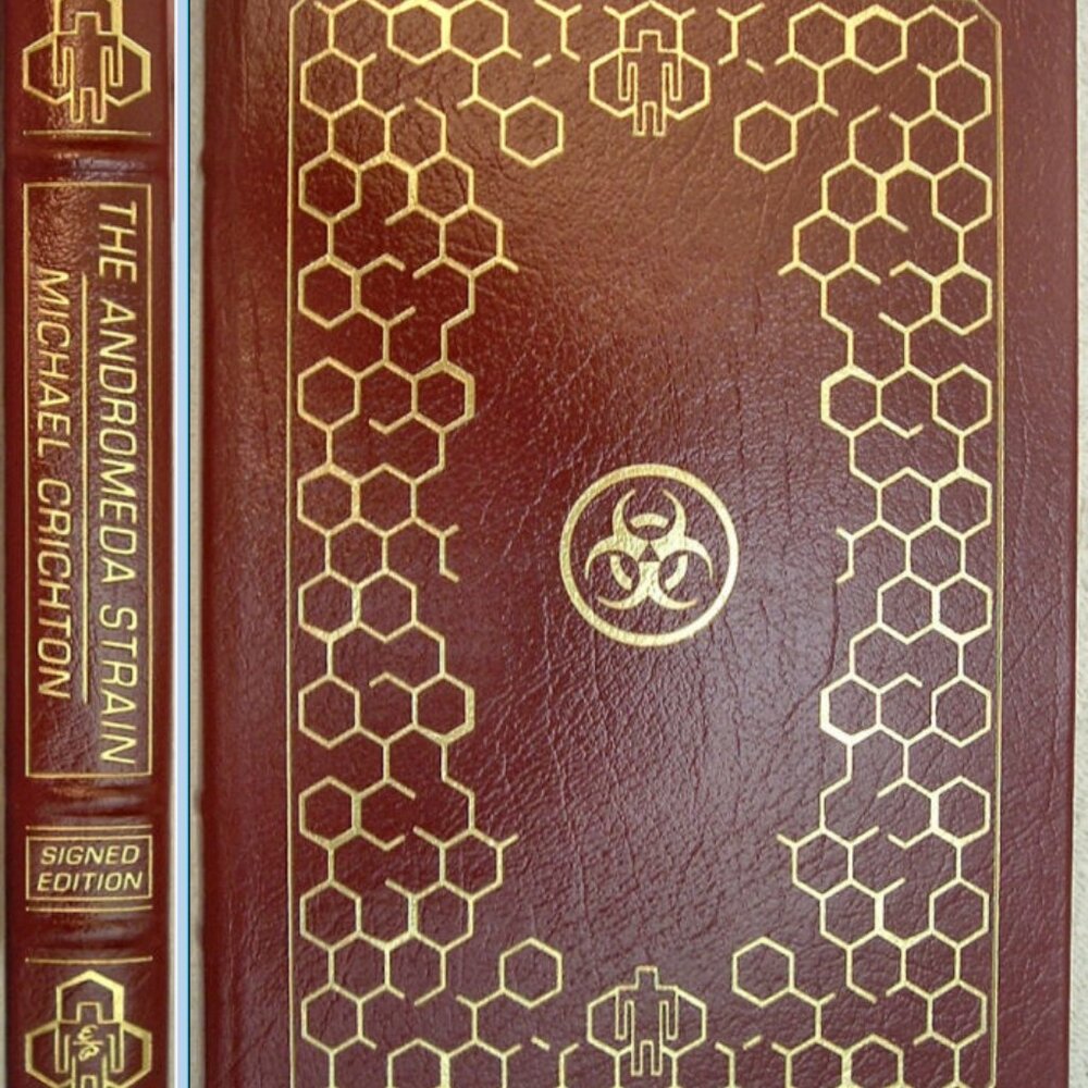 The ANDROMEDA STRAIN by Michael Crichton Easton Press Leather Signed 211 of Only